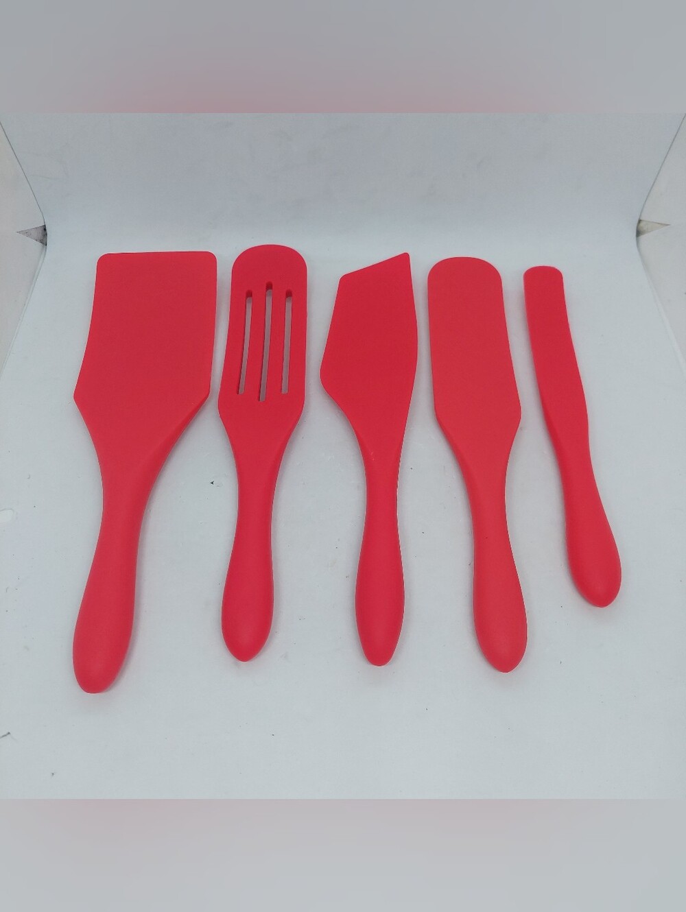 Mad Hungry Red Silicone Spurtle Kitchen Utensils Spatula Slotted Set Of 5